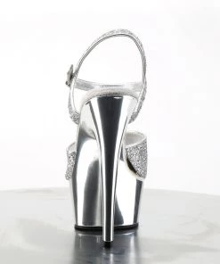Pleaser Direct Larger Size Shoes Delight 609G Silver Glitter Platforms 8 Pleaser Direct Larger Size Shoes Delight 609G Silver Glitter Platforms
