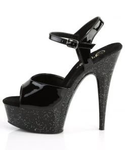 Pleaser Direct Delight 609MG Black Glitter Platforms Larger Size Shoes 7 Pleaser Direct Delight 609MG Black Glitter Platforms Larger Size Shoes