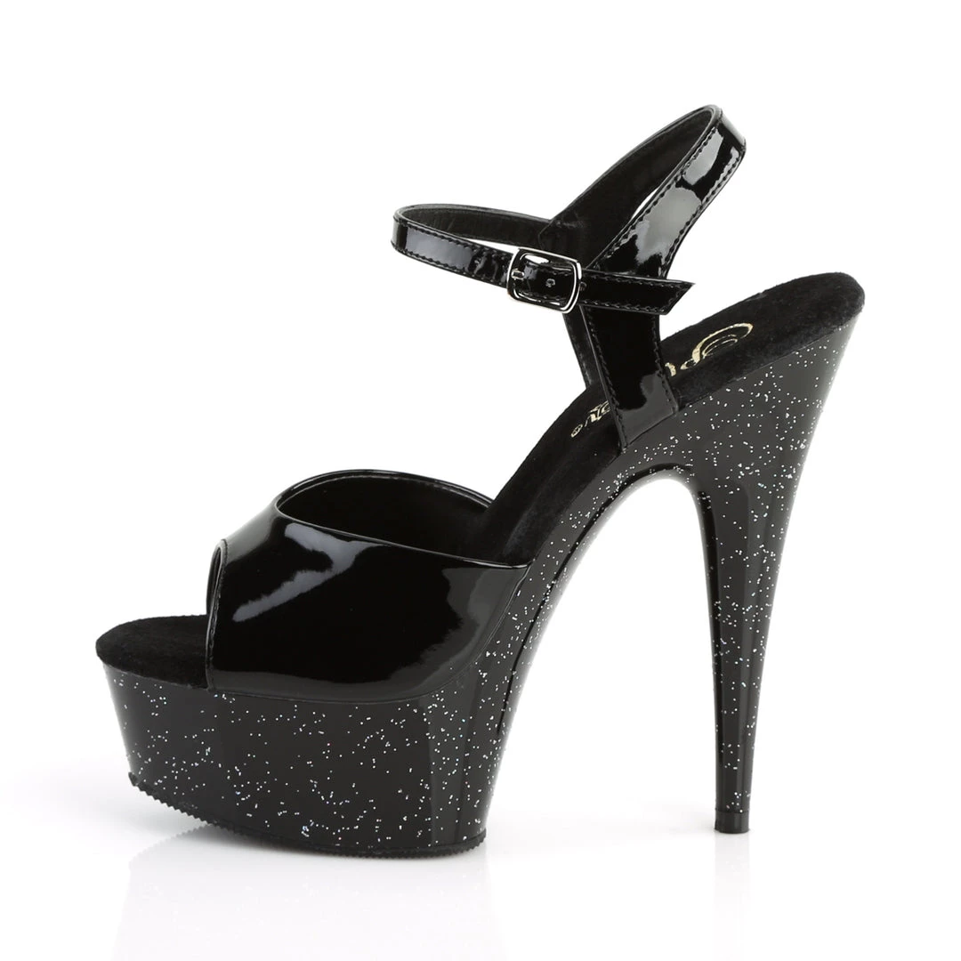 Pleaser Direct Delight 609MG Black Glitter Platforms Larger Size Shoes 3 Pleaser Direct Delight 609MG Black Glitter Platforms Larger Size Shoes