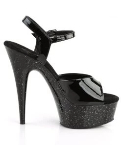 Pleaser Direct Delight 609MG Black Glitter Platforms Larger Size Shoes 9 Pleaser Direct Delight 609MG Black Glitter Platforms Larger Size Shoes
