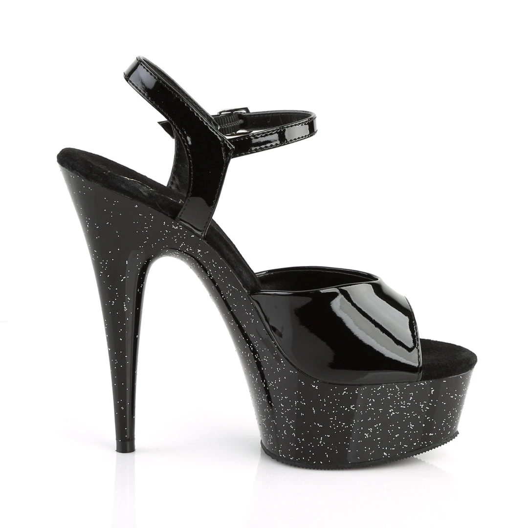 Pleaser Direct Delight 609MG Black Glitter Platforms Larger Size Shoes 5 Pleaser Direct Delight 609MG Black Glitter Platforms Larger Size Shoes