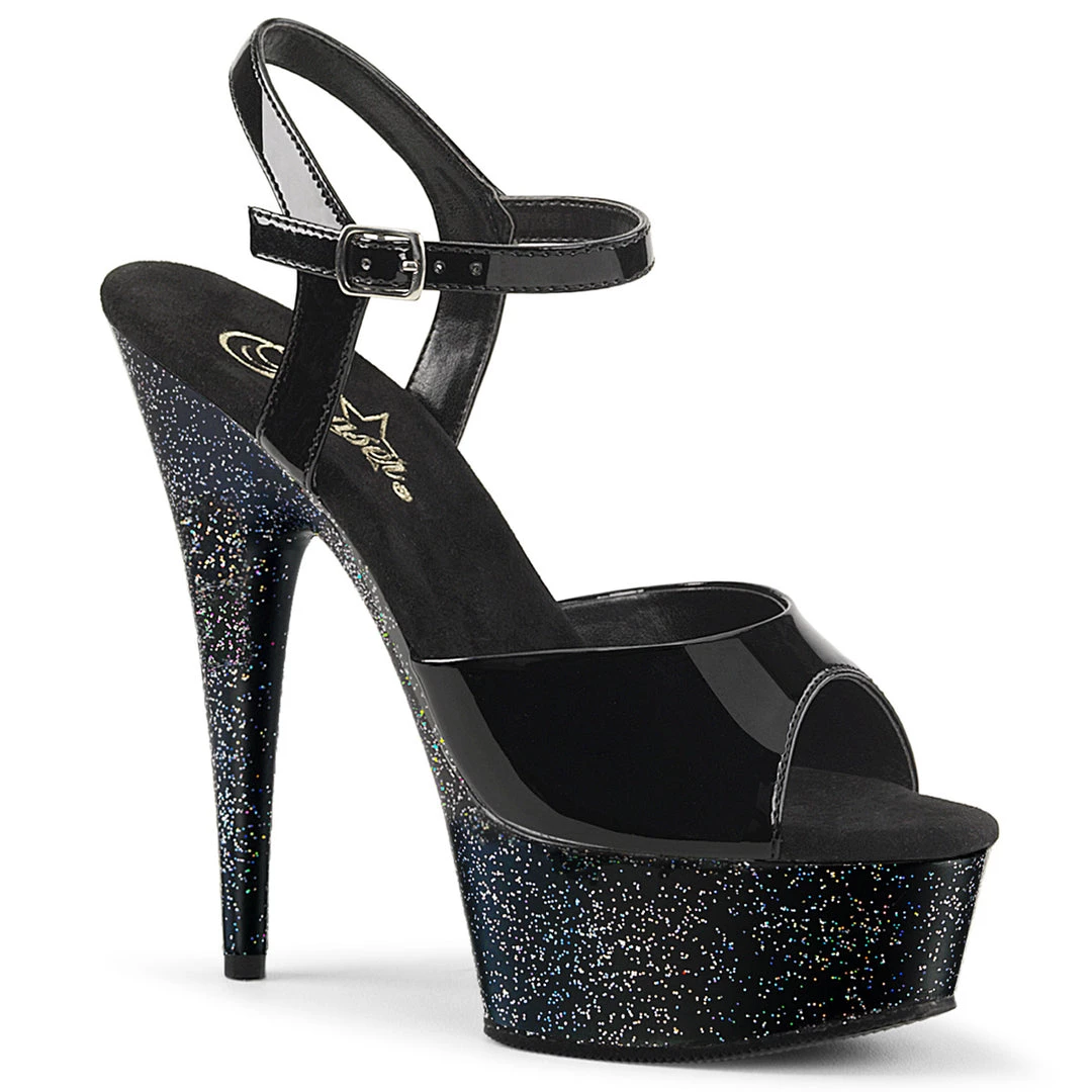 Pleaser Direct Delight 609MG Black Glitter Platforms Larger Size Shoes 1 Pleaser Direct Delight 609MG Black Glitter Platforms Larger Size Shoes