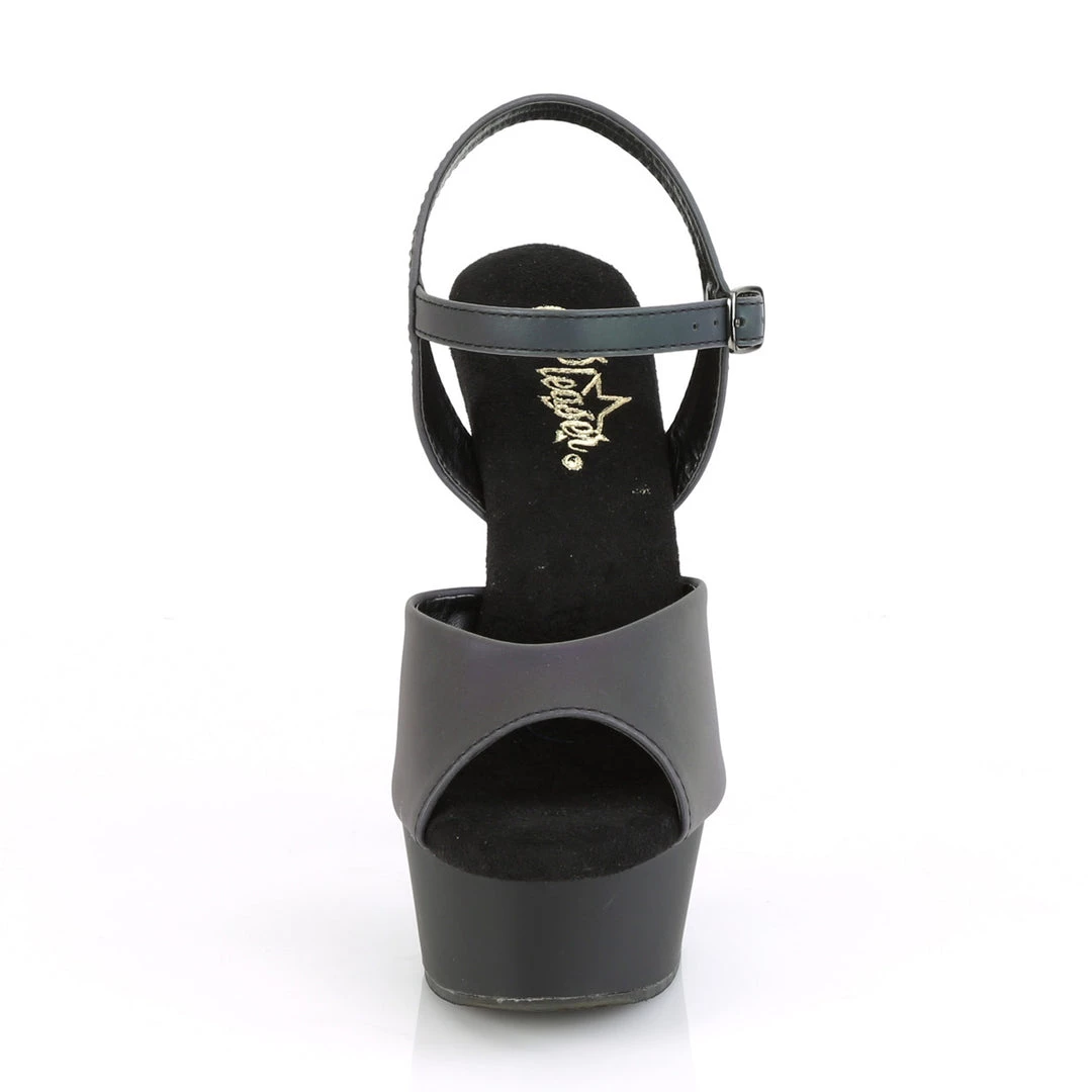 Pleaser Direct Larger Size Shoes Delight 609REFL Black And Reflective Platform Heels 2 Pleaser Direct Larger Size Shoes Delight 609REFL Black And Reflective Platform Heels