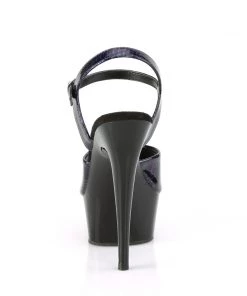 Pleaser Direct Platform Shoes Delight 609SP Black & Blue Snakeskin Platforms