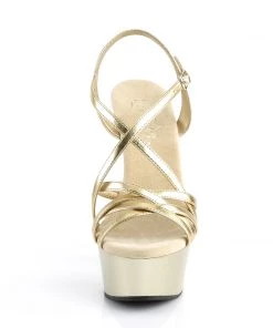 Pleaser Direct Larger Size Shoes Delight 613 Gold Platform Sandals