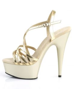 Pleaser Direct Larger Size Shoes Delight 613 Gold Platform Sandals