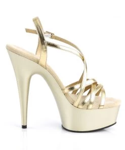 Pleaser Direct Larger Size Shoes Delight 613 Gold Platform Sandals