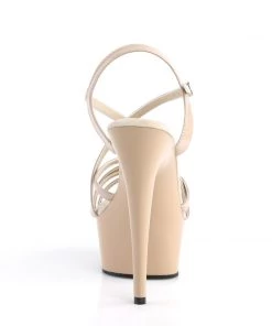 Pleaser Direct Larger Size Shoes Delight 613 Nude Patent Platform Sandals