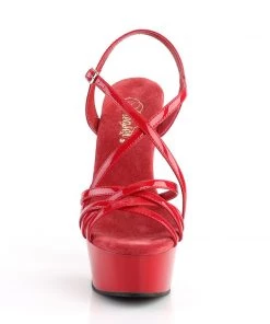 Pleaser Direct Larger Size Shoes Delight 613 Red Patent Platform Sandals