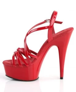 Pleaser Direct Larger Size Shoes Delight 613 Red Patent Platform Sandals