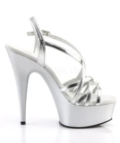 Pleaser Direct Larger Size Shoes Delight 613 Silver Platform Sandals 9 Pleaser Direct Larger Size Shoes Delight 613 Silver Platform Sandals