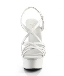 Pleaser Direct Delight 613 White Platform Sandals Larger Size Shoes