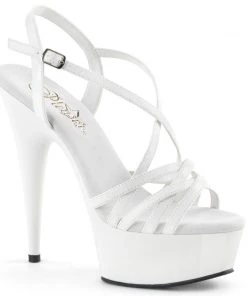 Pleaser Direct Delight 613 White Platform Sandals Larger Size Shoes