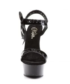 Pleaser Direct Delight 615 Black Bow Strappy Platform Sandals Larger Size Shoes