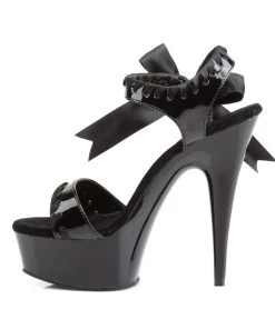 Pleaser Direct Delight 615 Black Bow Strappy Platform Sandals Larger Size Shoes