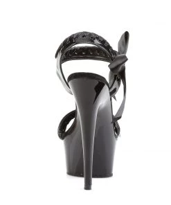 Pleaser Direct Delight 615 Black Bow Strappy Platform Sandals Larger Size Shoes