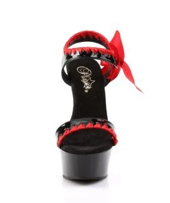 Pleaser Direct Delight 615 Black And Red Bow Strappy Platform Sandals Larger Size Shoes