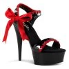 Pleaser Direct Delight 615 Black And Red Bow Strappy Platform Sandals Larger Size Shoes
