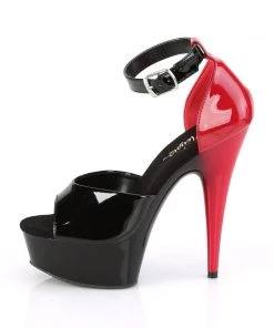 Pleaser Direct Delight 617 Black And Red Pointed Platforms Larger Size Shoes