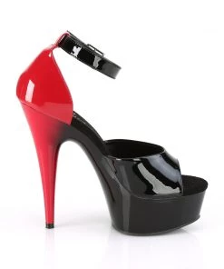 Pleaser Direct Delight 617 Black And Red Pointed Platforms Larger Size Shoes