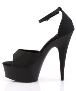 Pleaser Direct Larger Size Shoes Delight 618PS Black Peep Toe Platforms