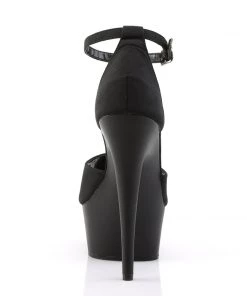 Pleaser Direct Larger Size Shoes Delight 618PS Black Peep Toe Platforms