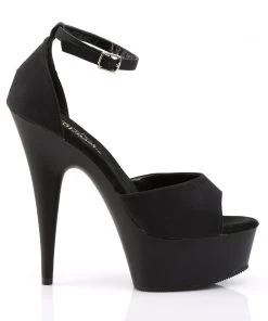 Pleaser Direct Larger Size Shoes Delight 618PS Black Peep Toe Platforms