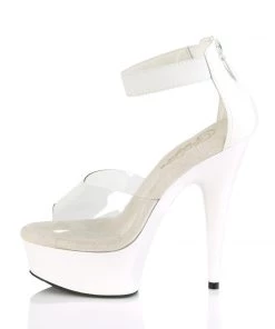 Pleaser Direct Delight 624 White & Clear Platforms Larger Size Shoes 7 Pleaser Direct Delight 624 White & Clear Platforms Larger Size Shoes