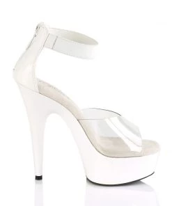 Pleaser Direct Delight 624 White & Clear Platforms Larger Size Shoes 9 Pleaser Direct Delight 624 White & Clear Platforms Larger Size Shoes