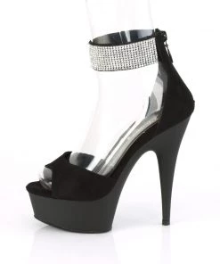 Pleaser Direct Delight 625 Black Rhinestone Platforms Platform Shoes