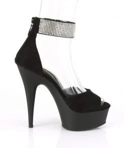 Pleaser Direct Delight 625 Black Rhinestone Platforms Platform Shoes