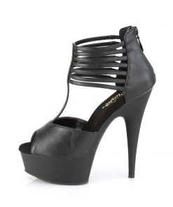 Pleaser Direct Delight 626 Black T-Bar Platforms