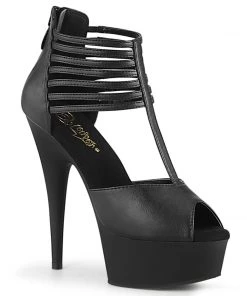 Pleaser Direct Delight 626 Black T-Bar Platforms