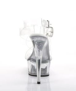 Pleaser Direct Delight 635 White & Clear Criss Crossed Platforms 8 Pleaser Direct Delight 635 White & Clear Criss Crossed Platforms