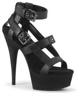 Pleaser Direct Delight 637 Black Gladiator Style Platforms Platform Shoes