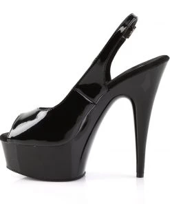 Pleaser Direct Delight 654 Black Slingback Platforms 7 Pleaser Direct Delight 654 Black Slingback Platforms