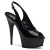 Pleaser Direct Delight 654 Black Slingback Platforms