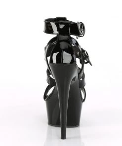 Pleaser Direct Larger Size Shoes Delight 658 Black Patent & Studded Platforms