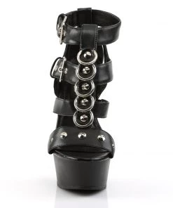 Pleaser Direct Delight 658 Black Matte Studded Platforms Larger Size Shoes
