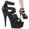 Pleaser Direct Delight 659 Black Strappy Sandals Larger Size Shoes