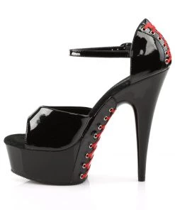 Pleaser Direct Larger Size Shoes Delight 660FH Black Patent & Red Lace Up Platforms 7 Pleaser Direct Larger Size Shoes Delight 660FH Black Patent & Red Lace Up Platforms
