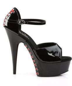 Pleaser Direct Larger Size Shoes Delight 660FH Black Patent & Red Lace Up Platforms 9 Pleaser Direct Larger Size Shoes Delight 660FH Black Patent & Red Lace Up Platforms