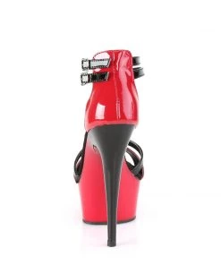 Pleaser Direct Delight 663 Black And Red Platform Heels