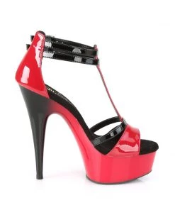 Pleaser Direct Delight 663 Black And Red Platform Heels