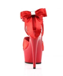 Pleaser Direct Larger Size Shoes Delight 668 Red Satin Criss Cross Sandals