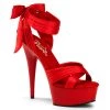 Pleaser Direct Larger Size Shoes Delight 668 Red Satin Criss Cross Sandals