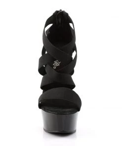 Pleaser Direct Larger Size Shoes Delight 669 Black Matte Strappy Sandals