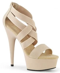 Pleaser Direct Delight 669 Nude Strappy Sandals