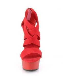 Pleaser Direct Delight 669 Red Strappy Sandals