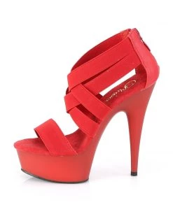 Pleaser Direct Delight 669 Red Strappy Sandals